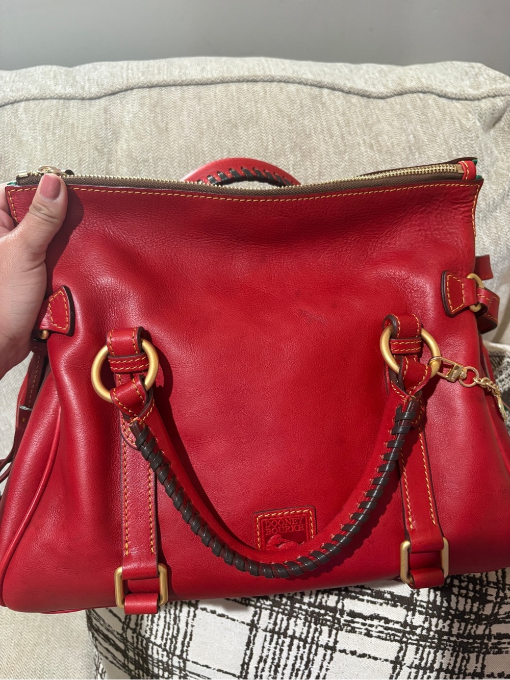 Dooney & Bourke Large Red Florentine Satchel